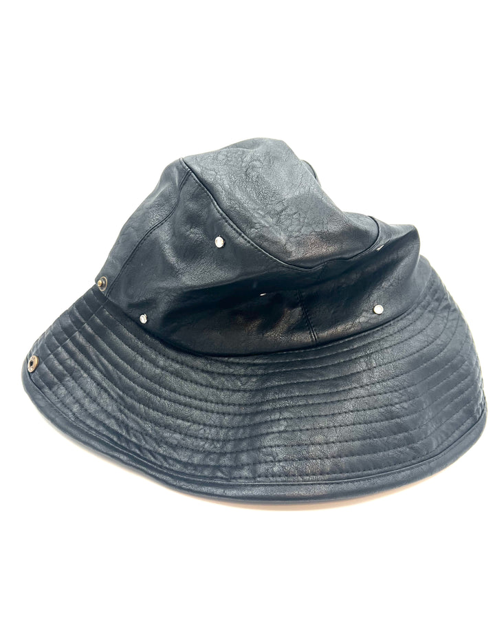 Faux Leather Bucket Hat