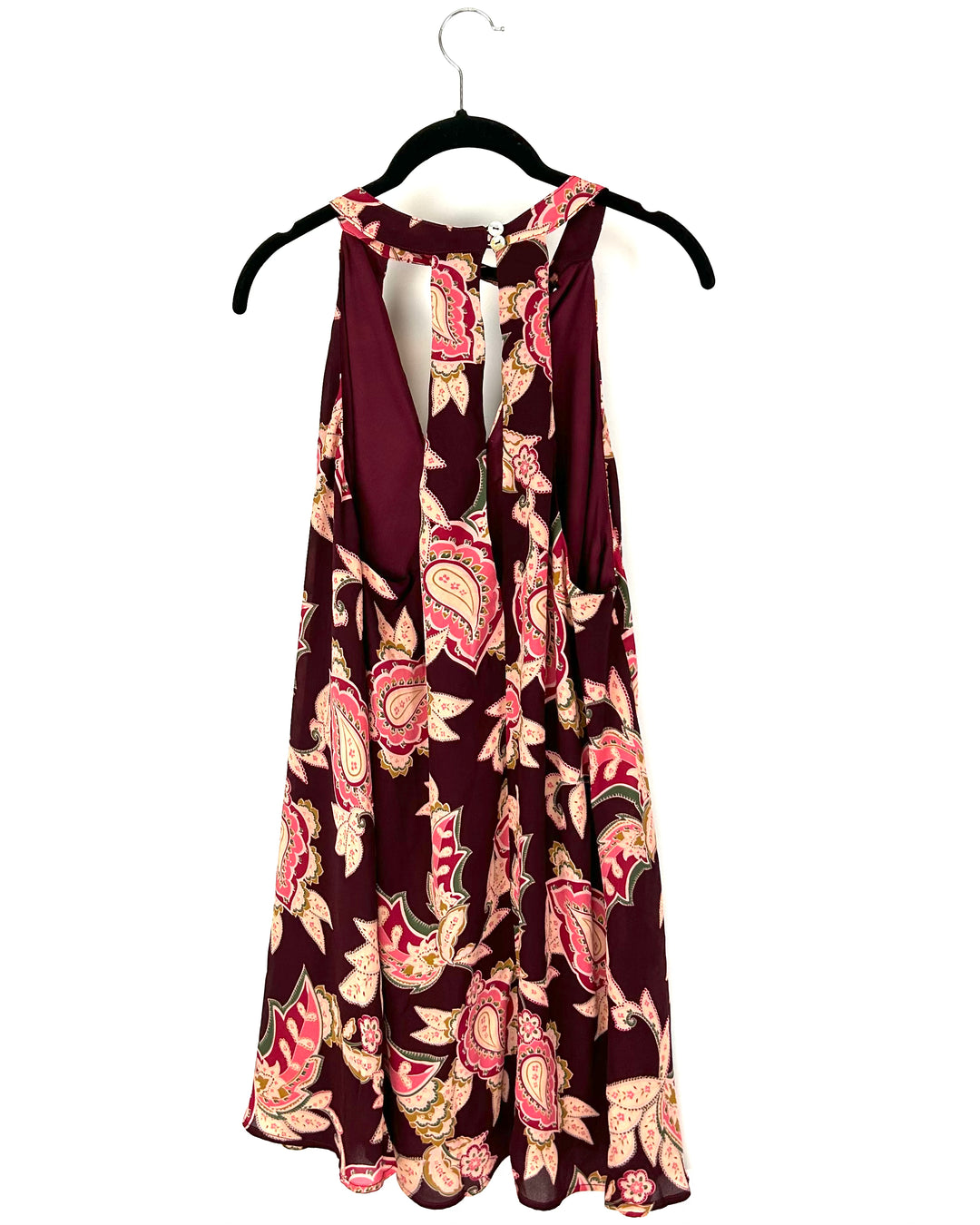 Maroon Paisley Dress - Small