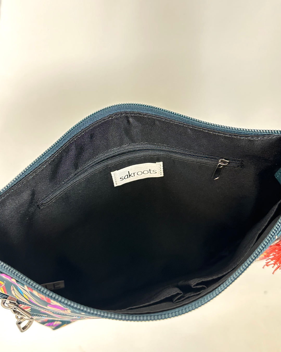 Dark Green Leaf Print Bag