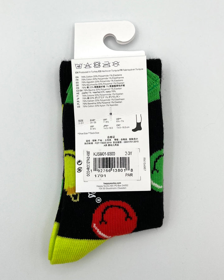 Black Ornament Print Socks - Unisex Adult And Kid Sizes