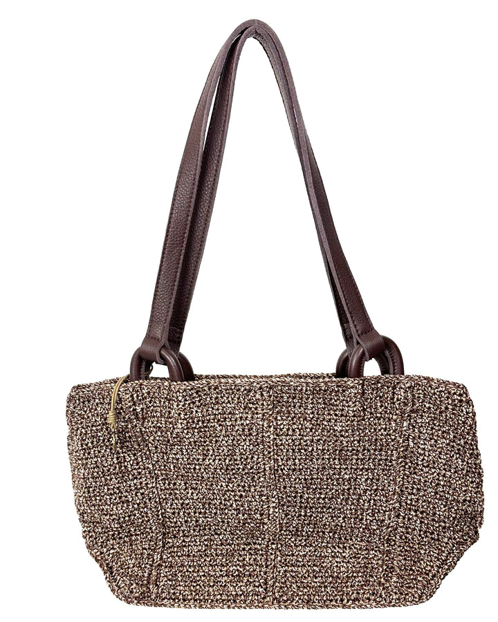 Brown Crochet Shoulder Tote Bag
