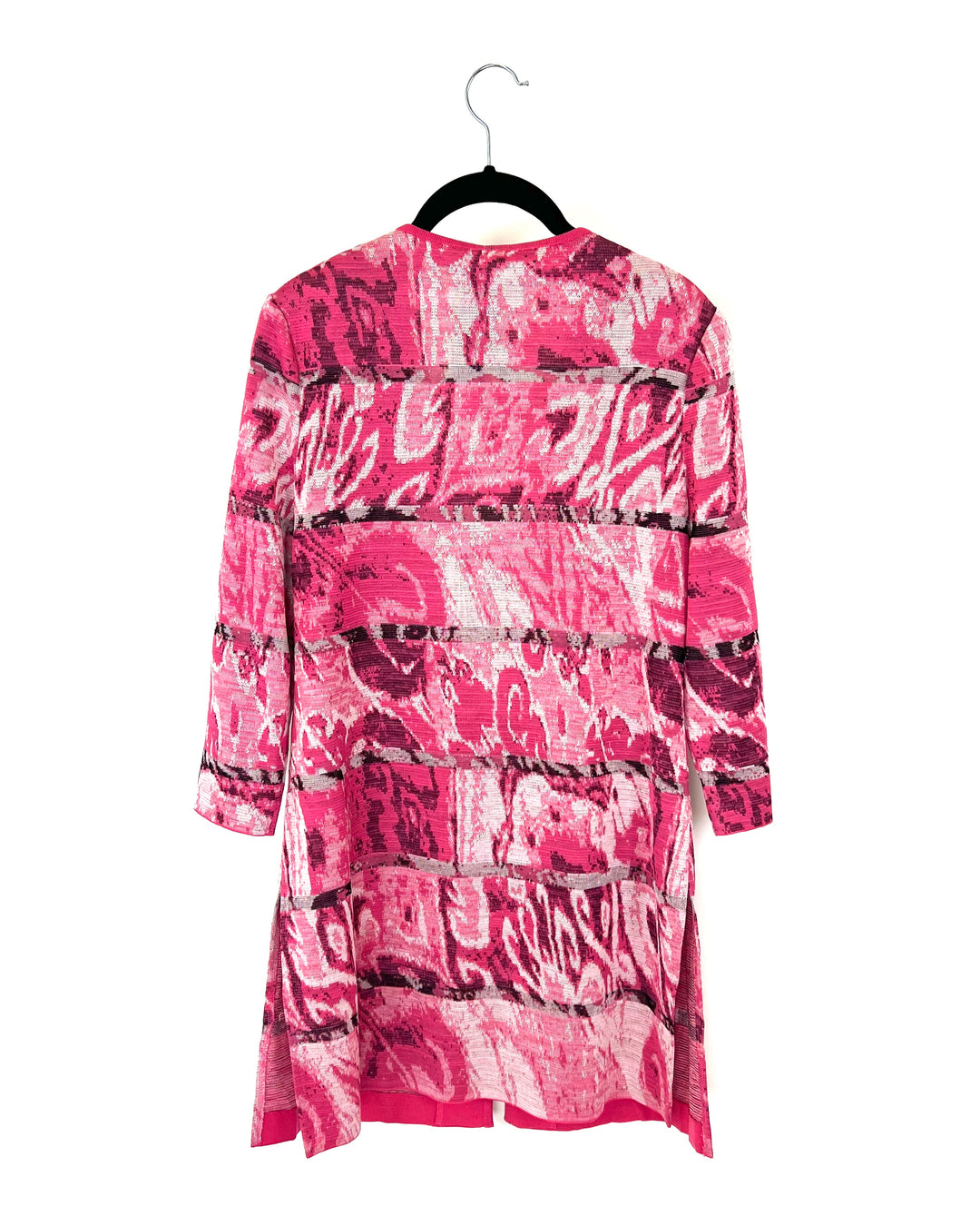 Pink Patterned Quarter Sleeve Cardigan - Size 2-4