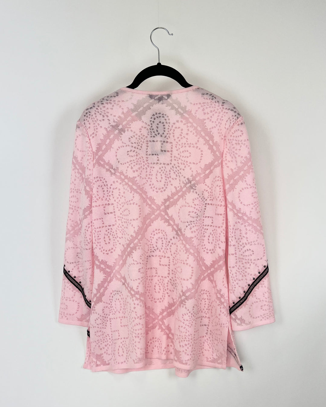 Pale Pink and Black Cardigan - Size 2/4