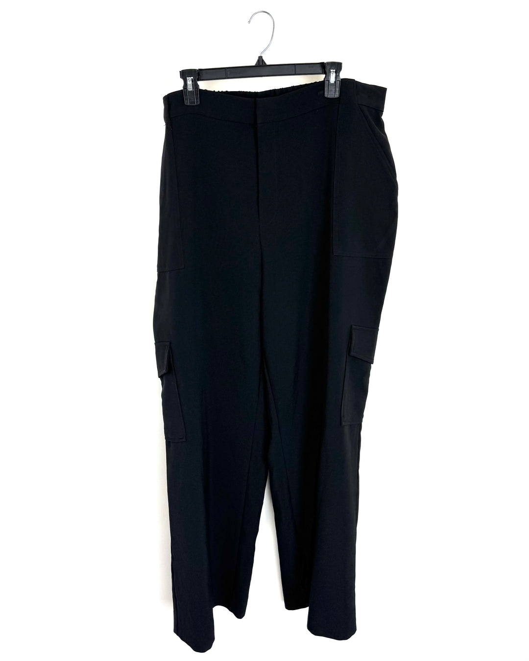 Black Wide Leg Cargo Trousers - 18W