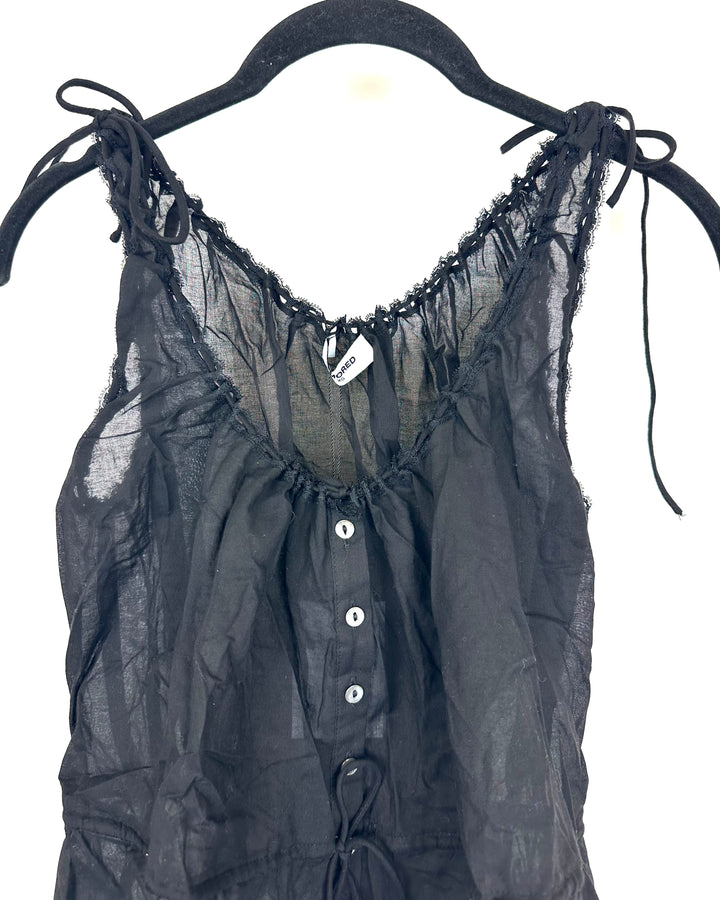 Black Lace Trim Top - Size 0/2 and 2/4