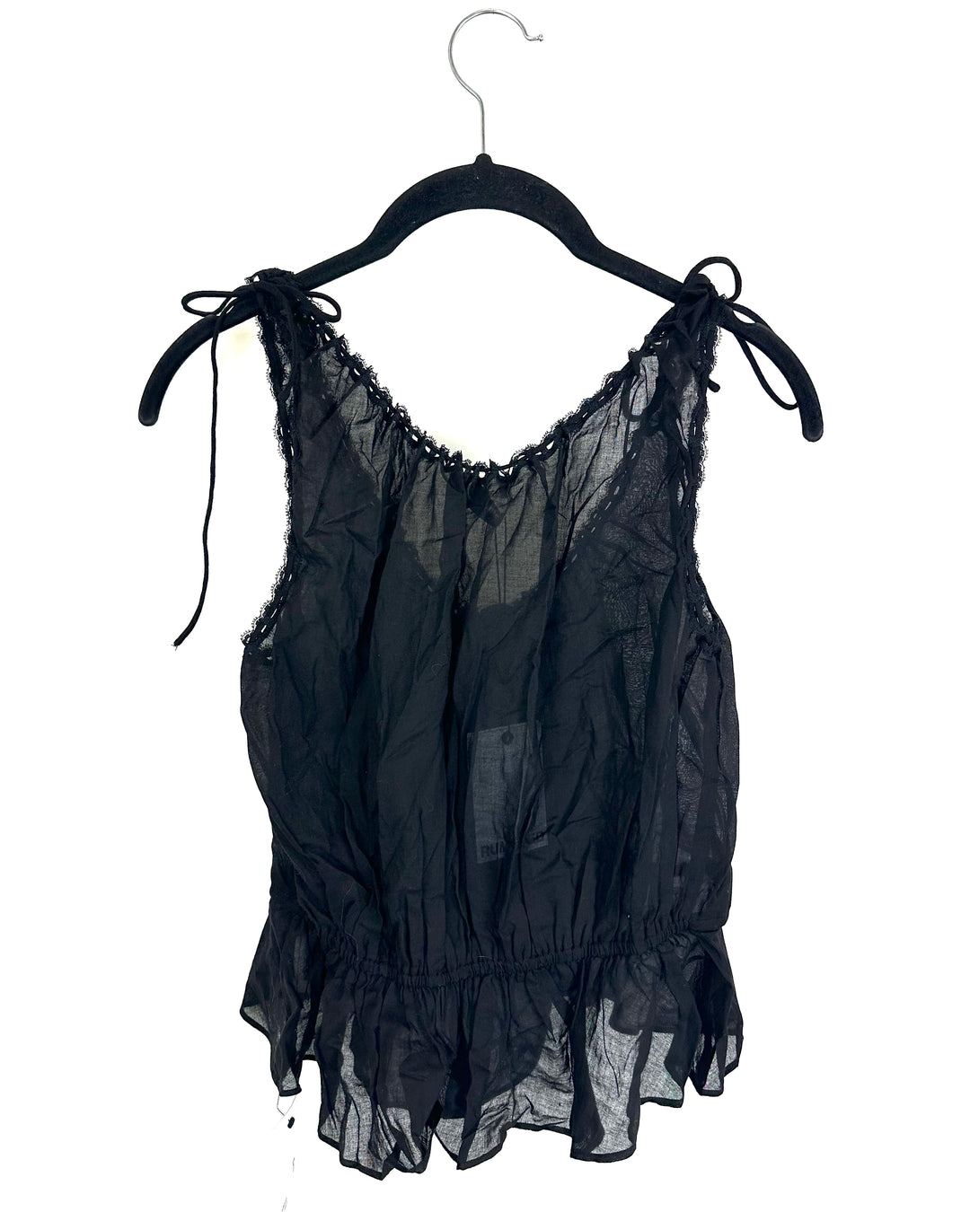 Black Lace Trim Top - Size 0/2 and 2/4