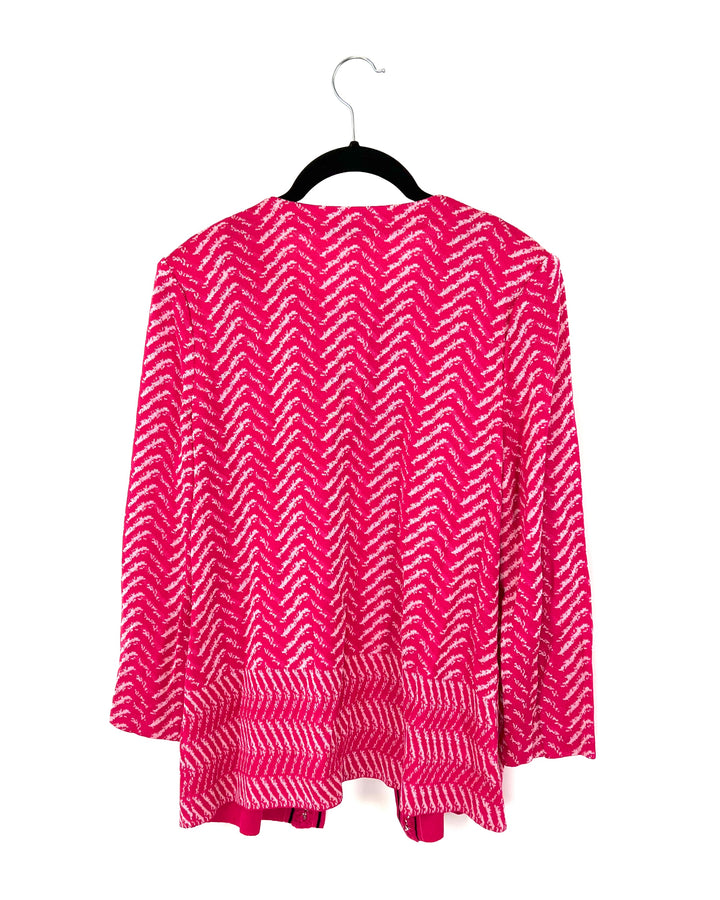 Pink And White TexturedCardigan - Size 2-4