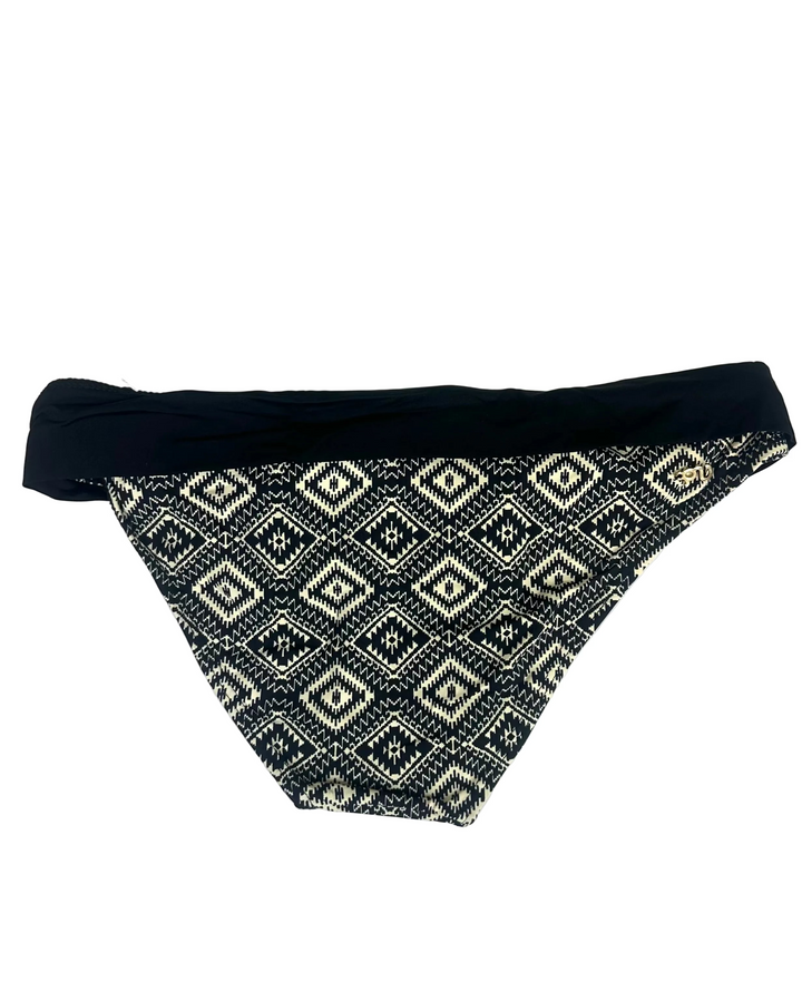 Black and Cream Printed Bikini Bottom - Size 0 - 14
