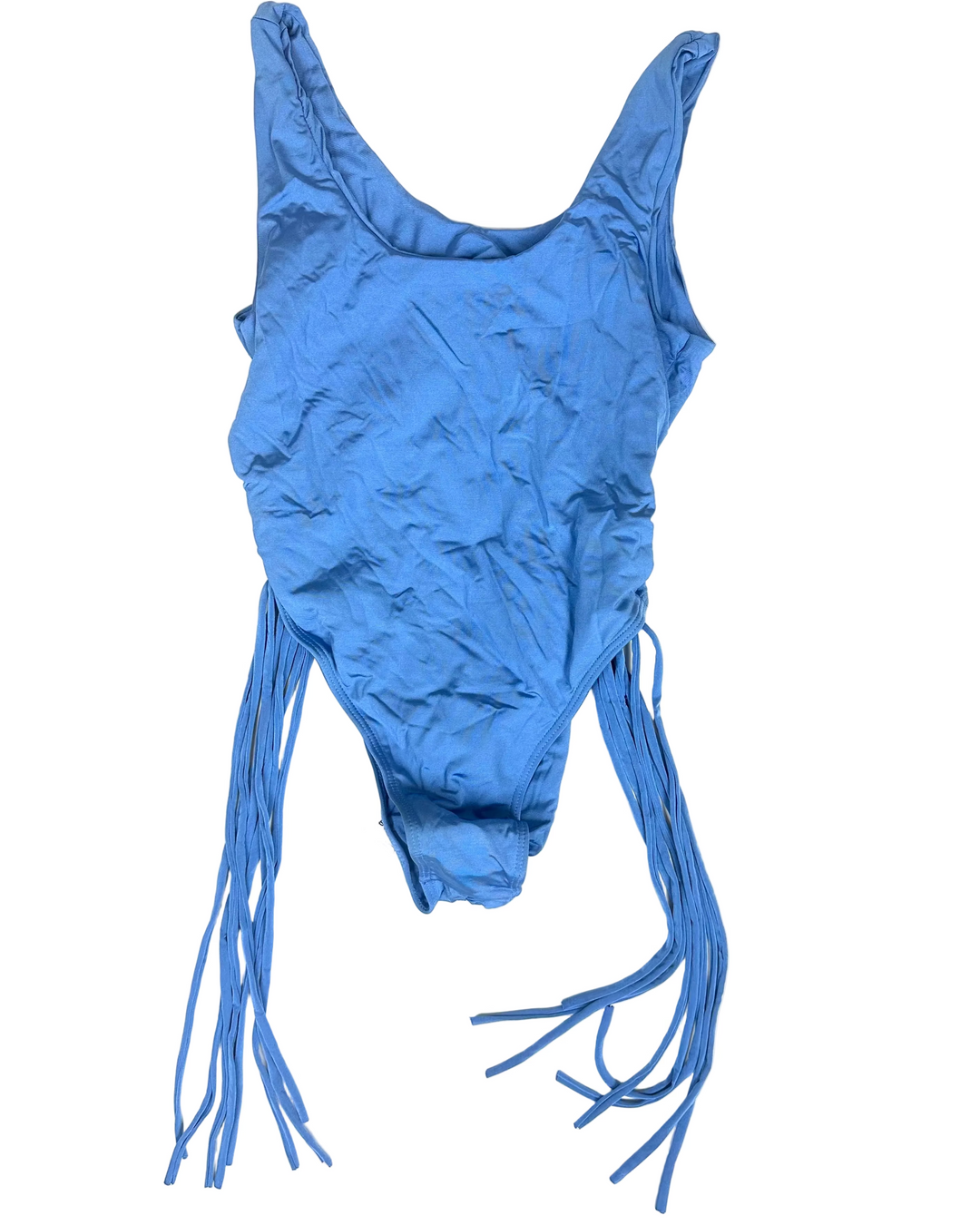 Periwinkle Blue Tassel Cutout One Piece Swimsuit - Size 2/4