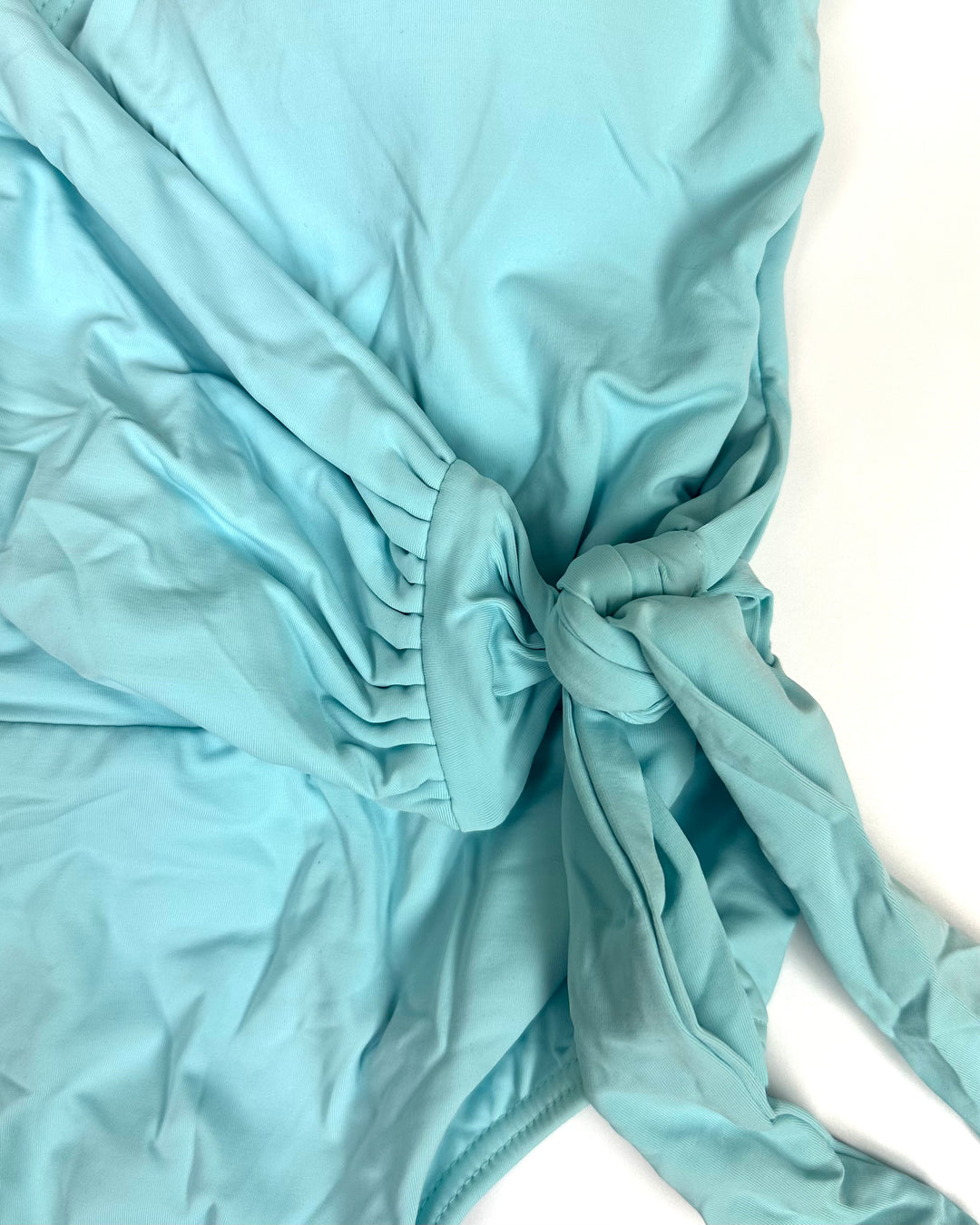Sky Blue Ribbon Wrap One Piece Swimsuit - Size 2/4