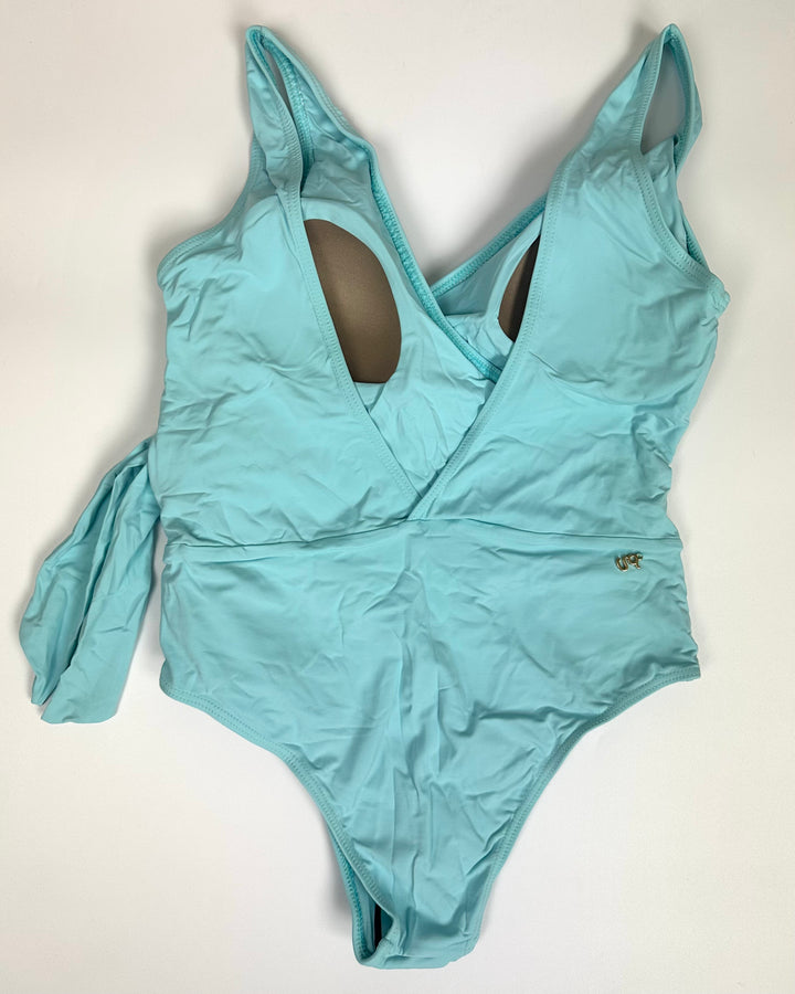Sky Blue Ribbon Wrap One Piece Swimsuit - Size 2/4