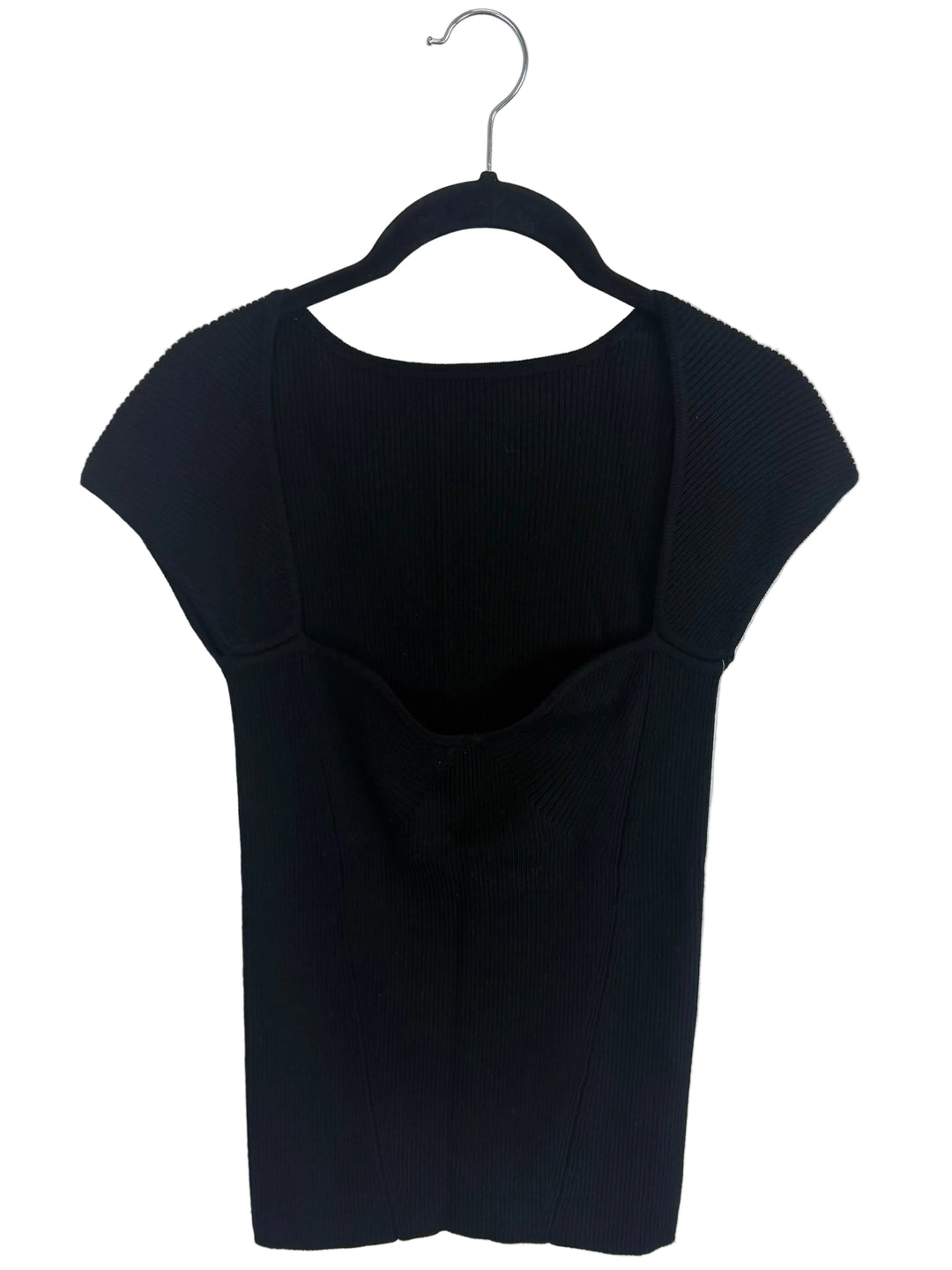 Black Ribbed Knit Top - Size 6/8