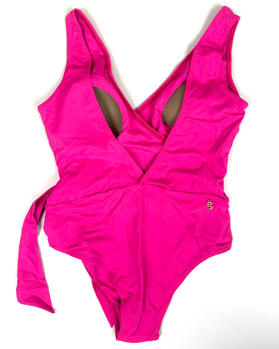 Magenta Pink Ribbon Wrap One Piece Swimsuit - Size 2/4
