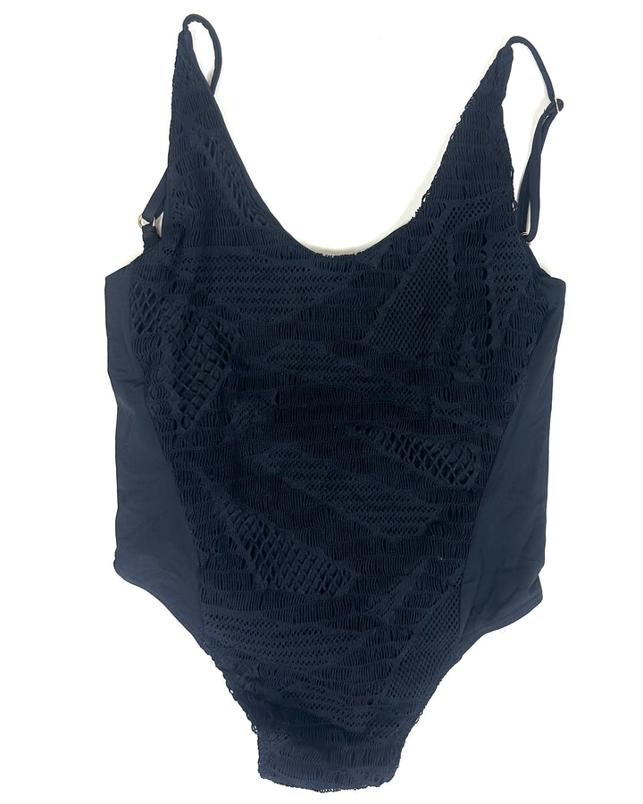 Black Abstract One Piece Swimsuit