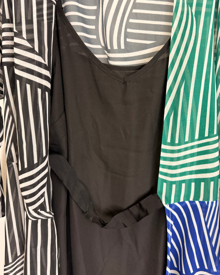 Abstract Stripe Tie-Waist Dress - Size 6/8