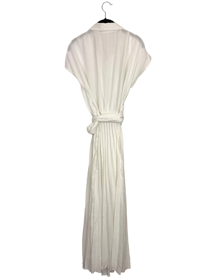 White Belted Dress - Size 6/8