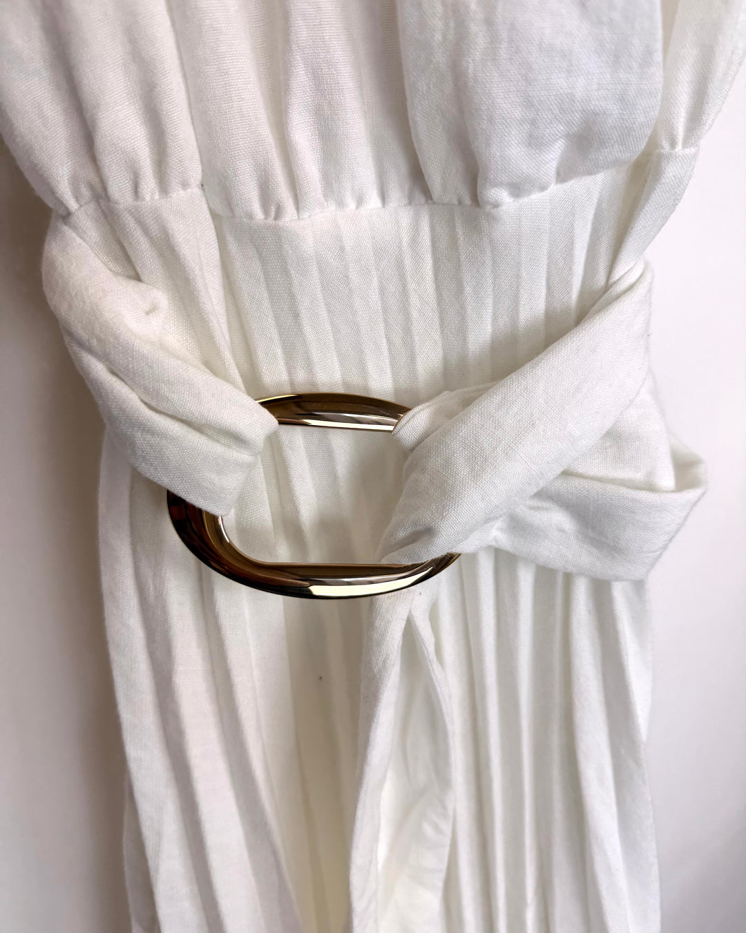 White Belted Dress - Size 6/8
