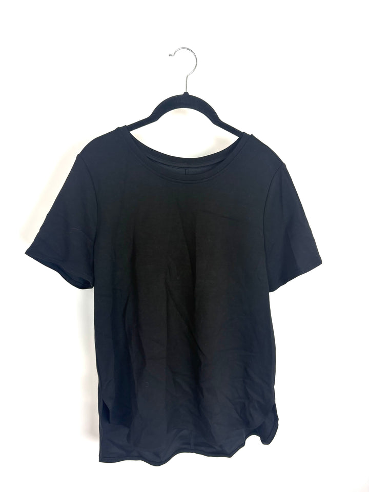 Black Soft Stretch Tee - Size 6/8