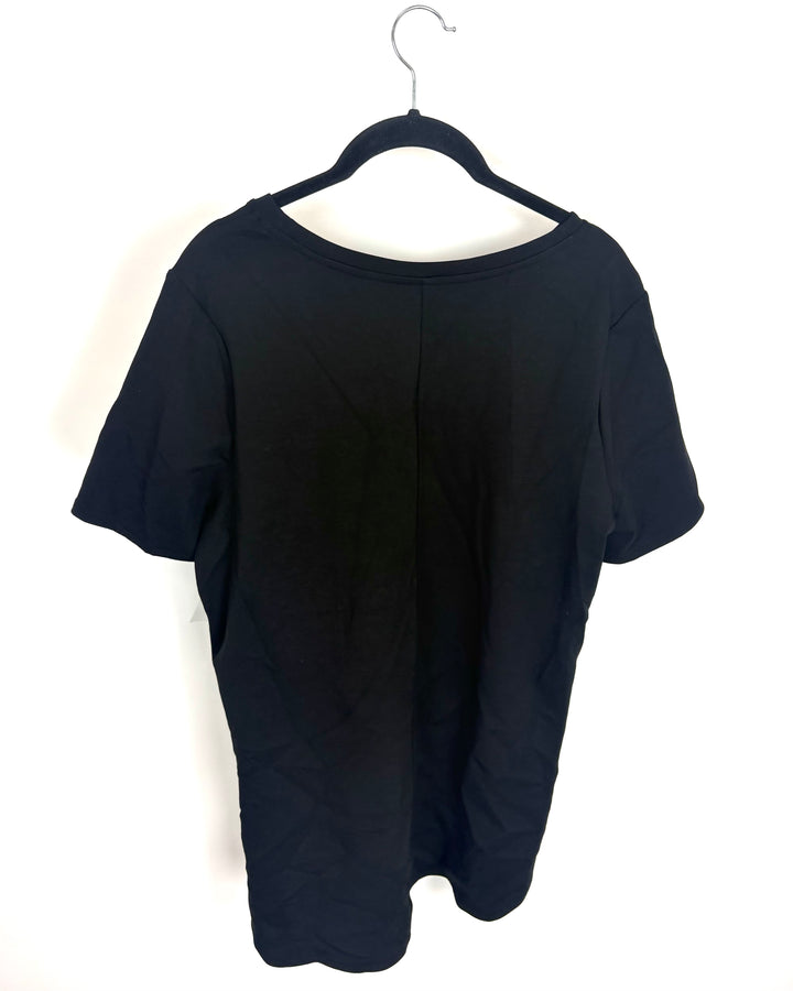 Black Soft Stretch Tee - Size 6/8