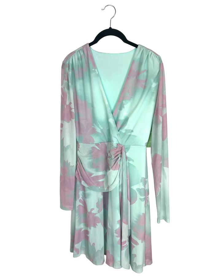 Mint Floral Wrap Dress - Size 4/6