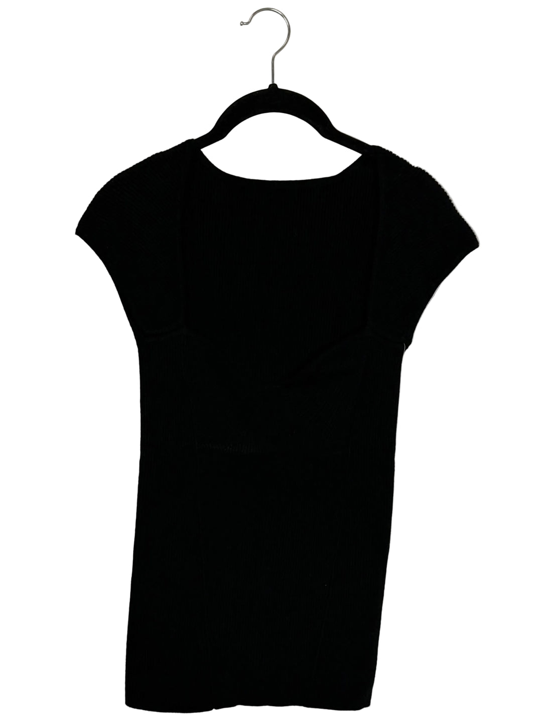 Black Ribbed Knit Top - Size 6/8
