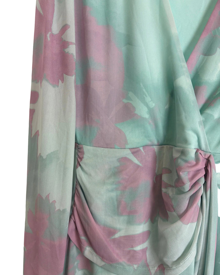 Mint Floral Wrap Dress - Size 4/6