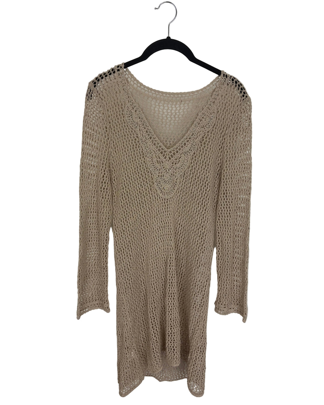 Beige Open Knit Cover-Up Dress - Size 6/8