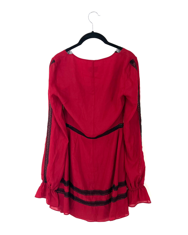 Red Long Sleeve Mini Dress - Size 4/6