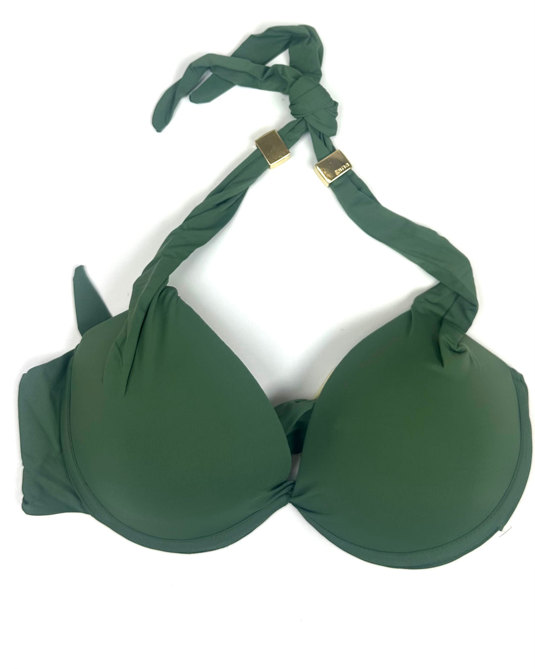 Dark Green Halter Bikini Top - Medium, XL D Cup and XL DD Cup