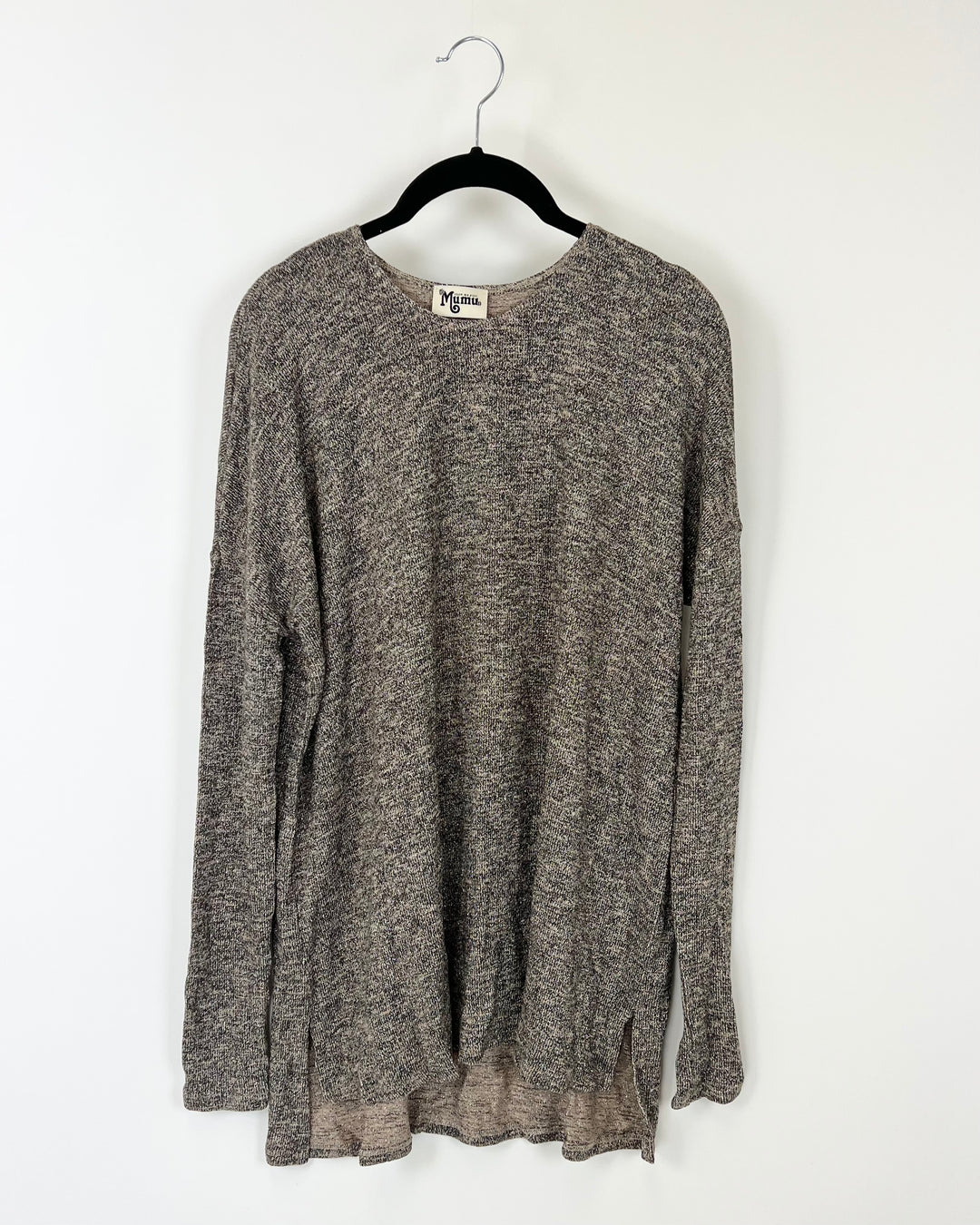 Beige And Black Metallic Sweater - Small