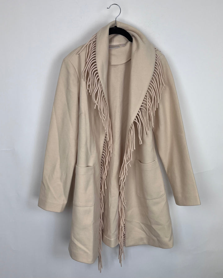 Cream Fringe Lightweight Jacket - Size 6/8