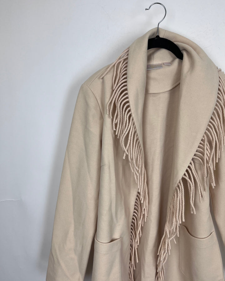 Cream Fringe Lightweight Jacket - Size 6/8