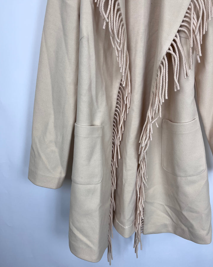 Cream Fringe Lightweight Jacket - Size 6/8