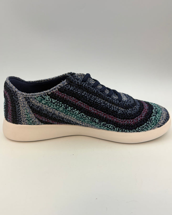Navy Multicolor Crochet Sneaker - Size 9