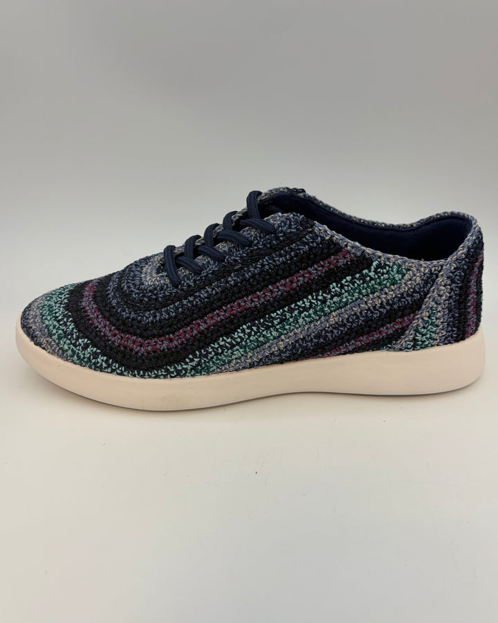 Navy Multicolor Crochet Sneaker - Size 9
