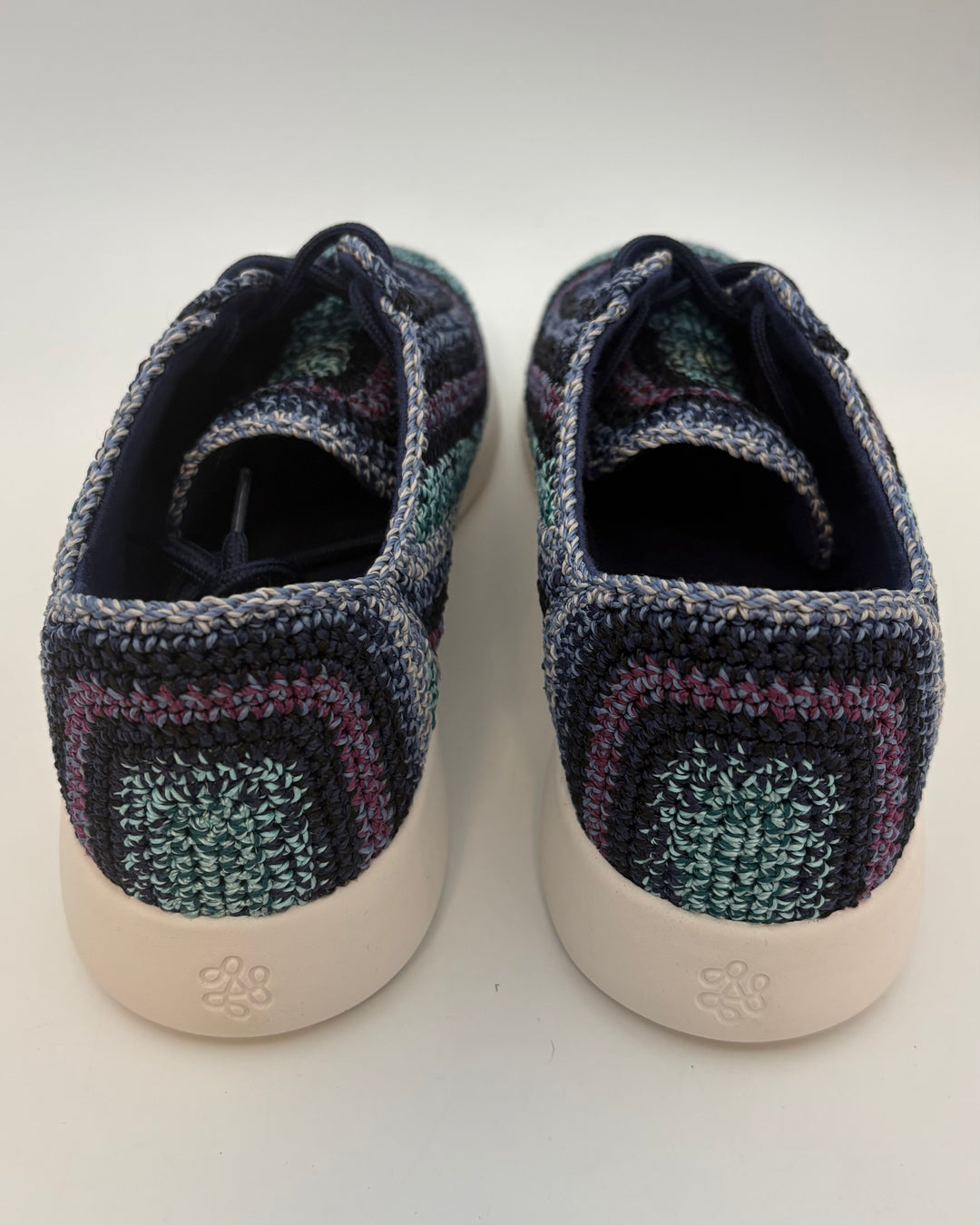 Navy Multicolor Crochet Sneaker - Size 9