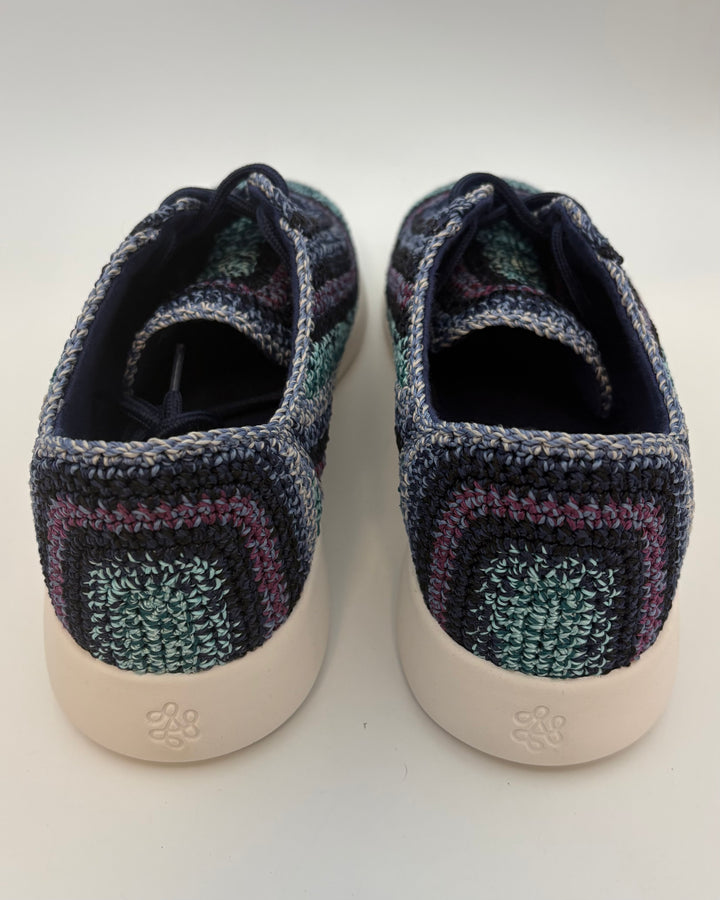 Navy Multicolor Crochet Sneaker - Size 9