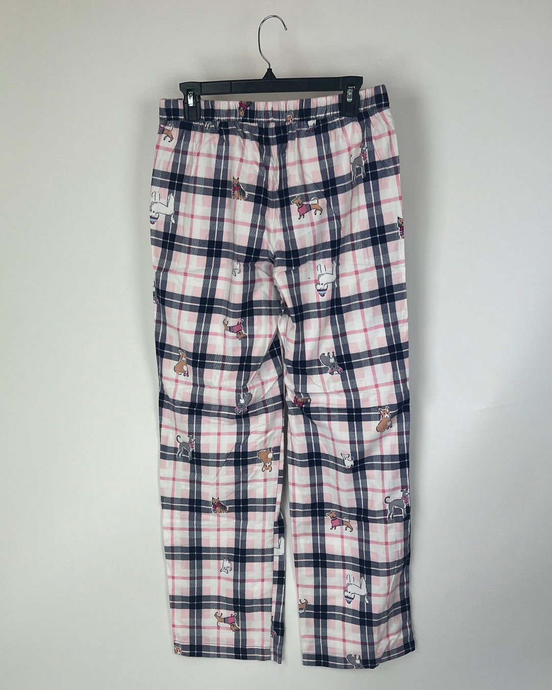 Pink and Navy Flannel Dog Print Sleep Pants - Size 2-4