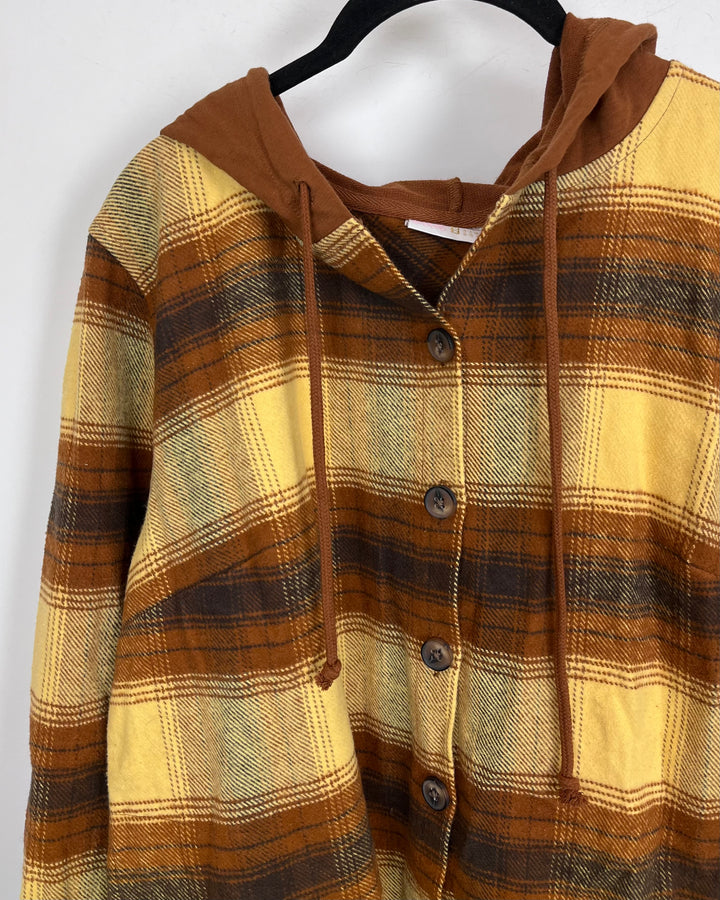 Brown Plaid Lightweight Jacket - Size 6/8