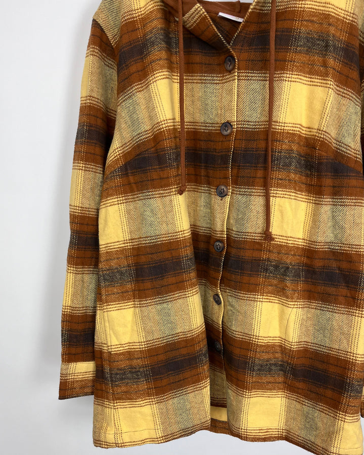 Brown Plaid Lightweight Jacket - Size 6/8