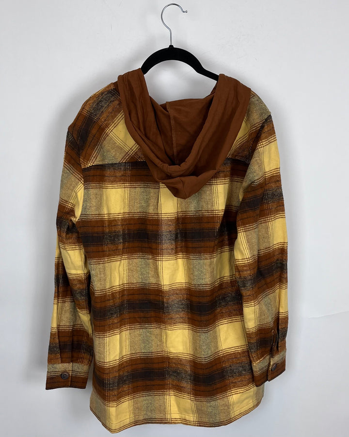 Brown Plaid Lightweight Jacket - Size 6/8