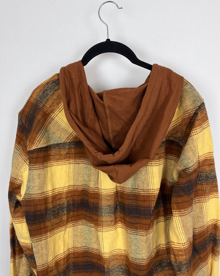 Brown Plaid Lightweight Jacket - Size 6/8