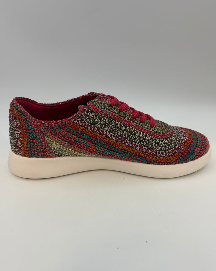 Raspberry Multicolor Crochet Sneaker - Size 8 and 9