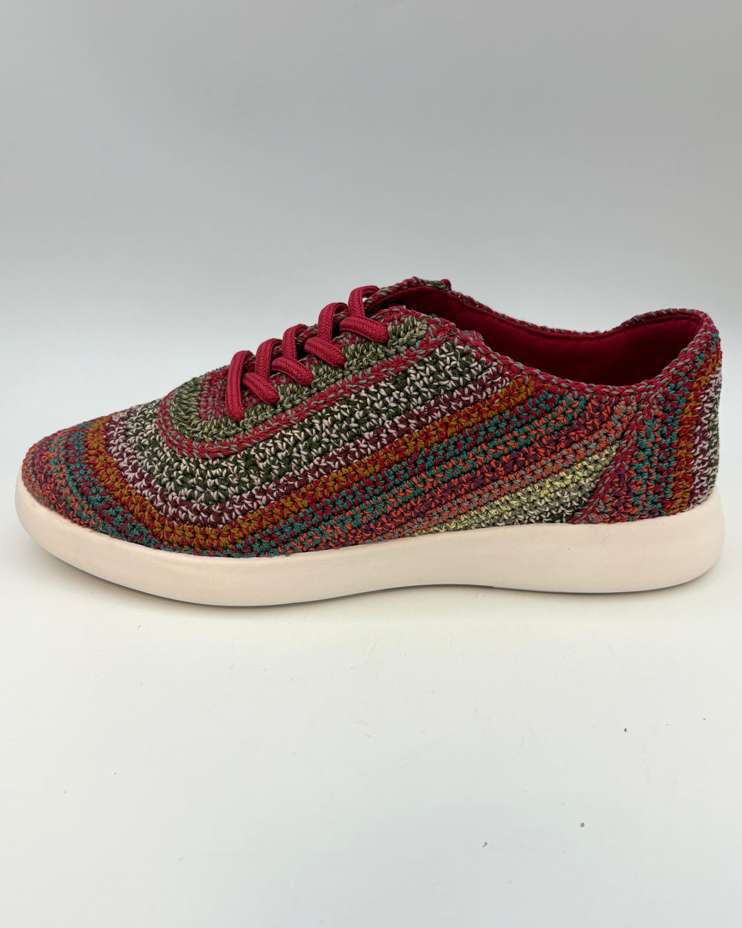 Raspberry Multicolor Crochet Sneaker - Size 8 and 9