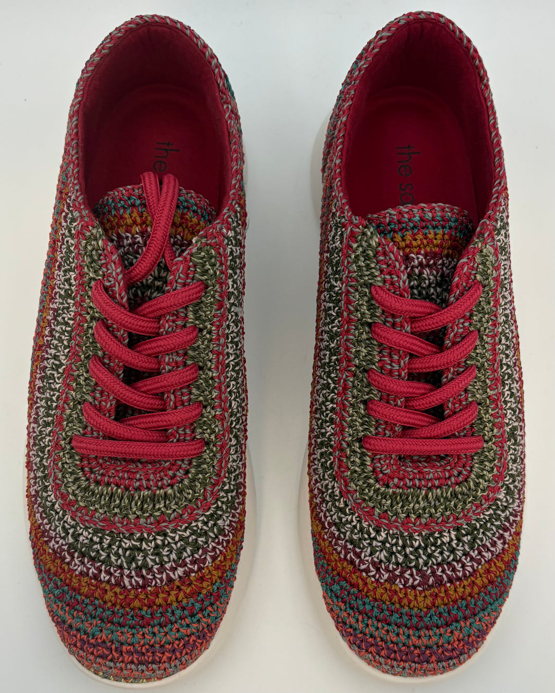 Raspberry Multicolor Crochet Sneaker - Size 8 and 9