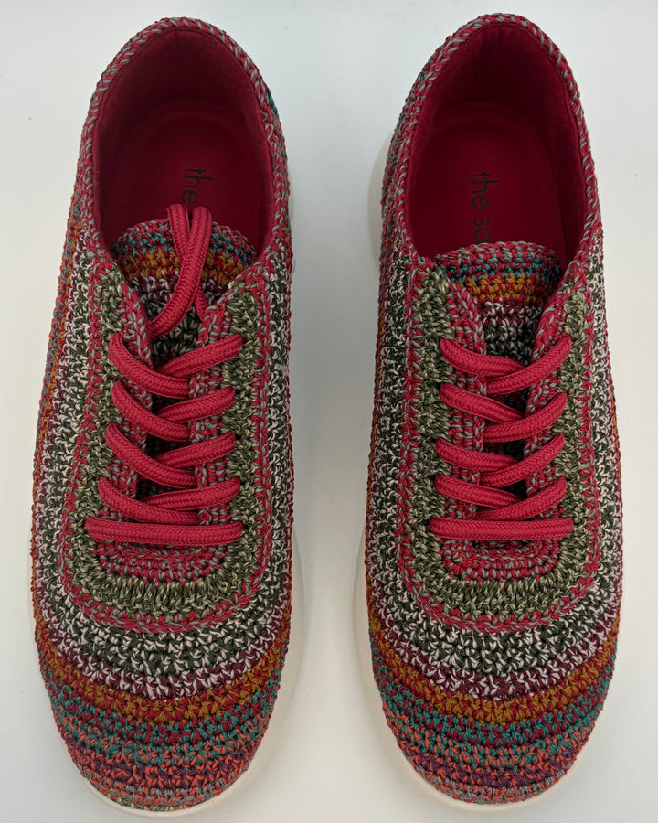Raspberry Multicolor Crochet Sneaker - Size 8 and 9