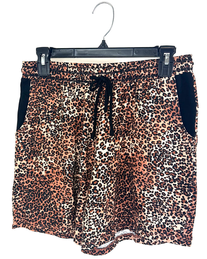 Cheetah Printed Lounge Shorts - Small