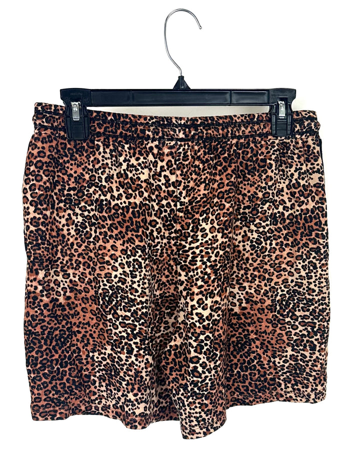 Cheetah Printed Lounge Shorts - Small