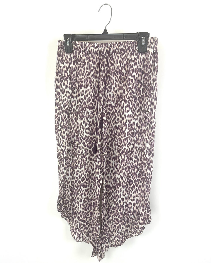 Purple Cheetah Printed Lounge Pants - Small