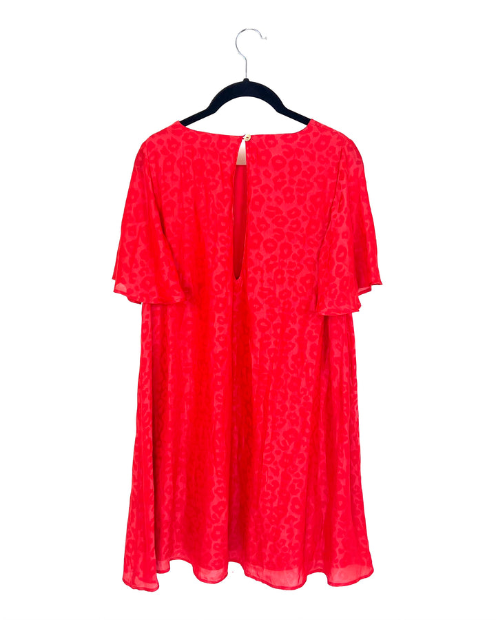 Red Cheetah Print Mini Dress - Size 4/6